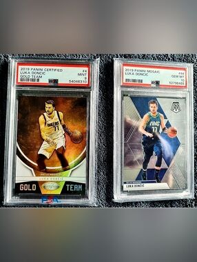 Lot of 2: 2019 Panini Mosaic #44 luka and 2019 Panini Certified #4. Both PSA 9
